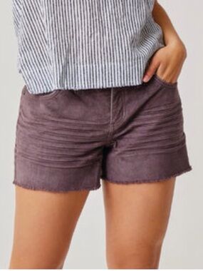 Carve Designs Oahu Corduroy Short 4" Dark Fawn Purple Organic Cotton Womens 16
